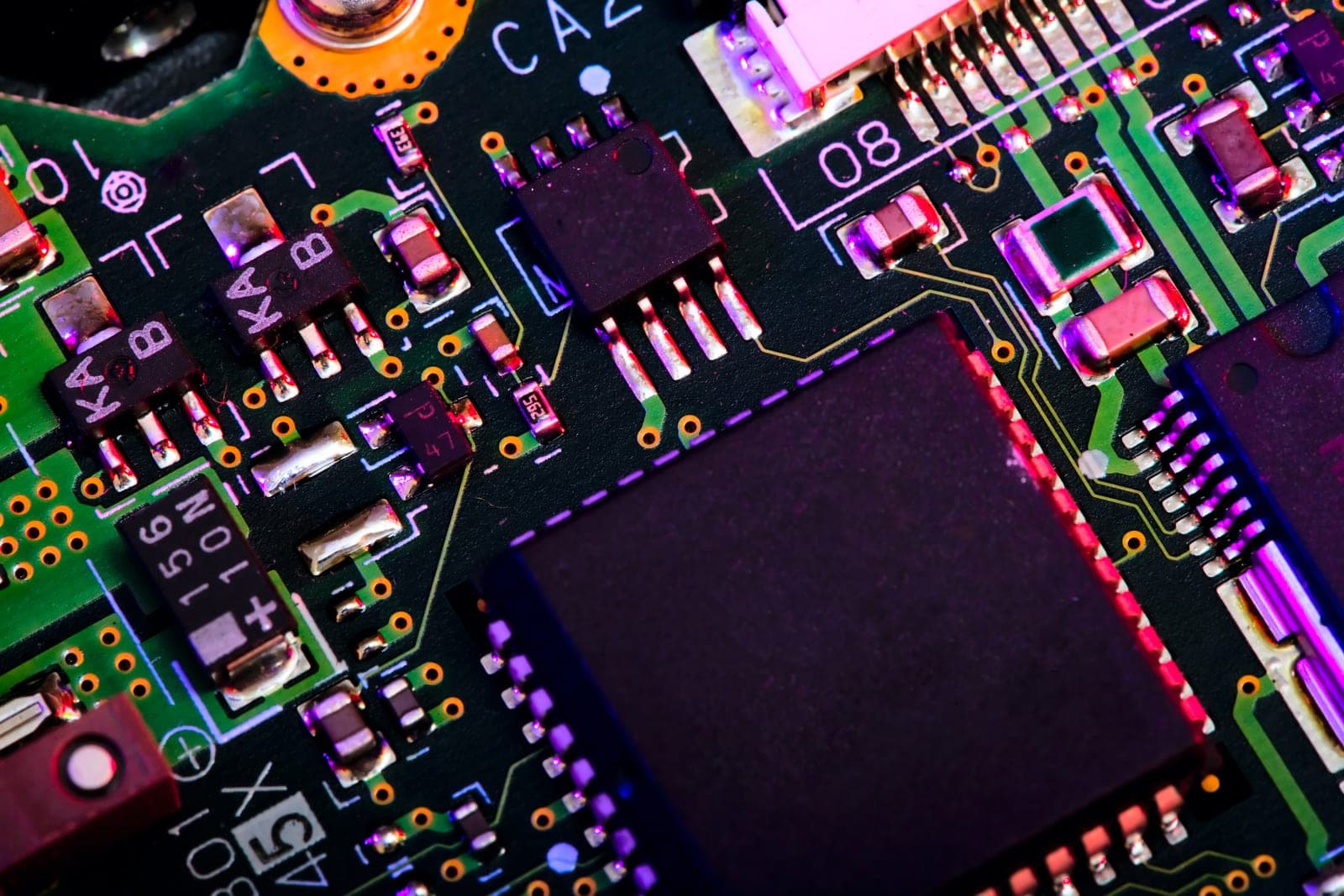LiBat advanced electronics microcircuit close-up
